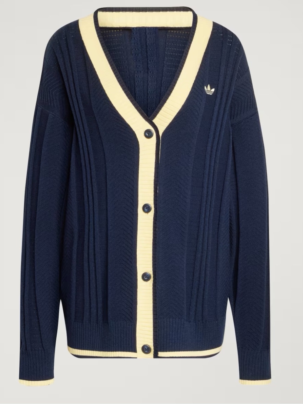 Adidas Originals cable knit navy blue cardigan. Brand new with tags size small. - Picture 6 of 9